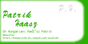 patrik haasz business card